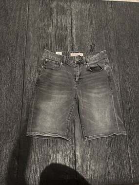 Superdry Vintage Washed Black Denim Shorts Men's size 30 slim